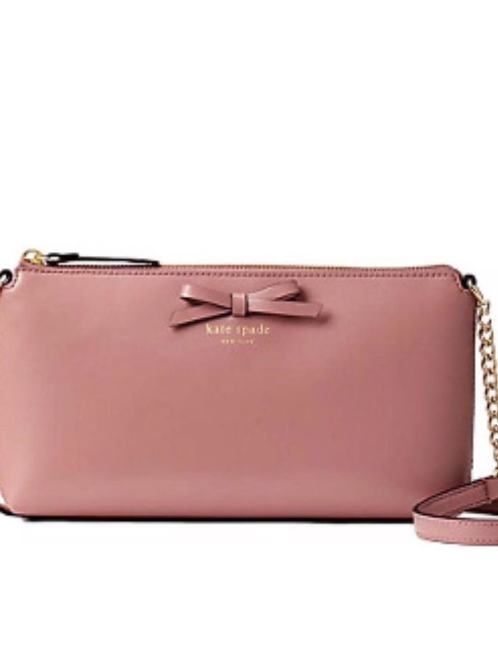 kate spade Sawyer Street Declan | Dusty Peony Leather Crossbody - Chain Strap - Picture 11 of 16